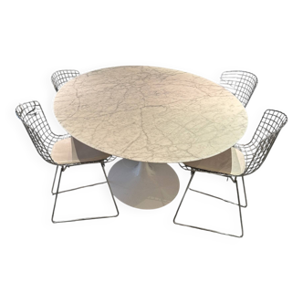 Saarinen oval table and Bertoia chairs