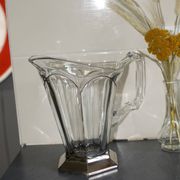 Pichet verseuse vintage art déco cristal pieds argenté