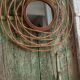 Round rattan mirror