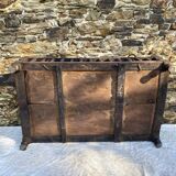 Antique Indian hanging cradle in carved wood, 19th / early 20th century.