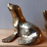 Duo d'otaries  en laiton