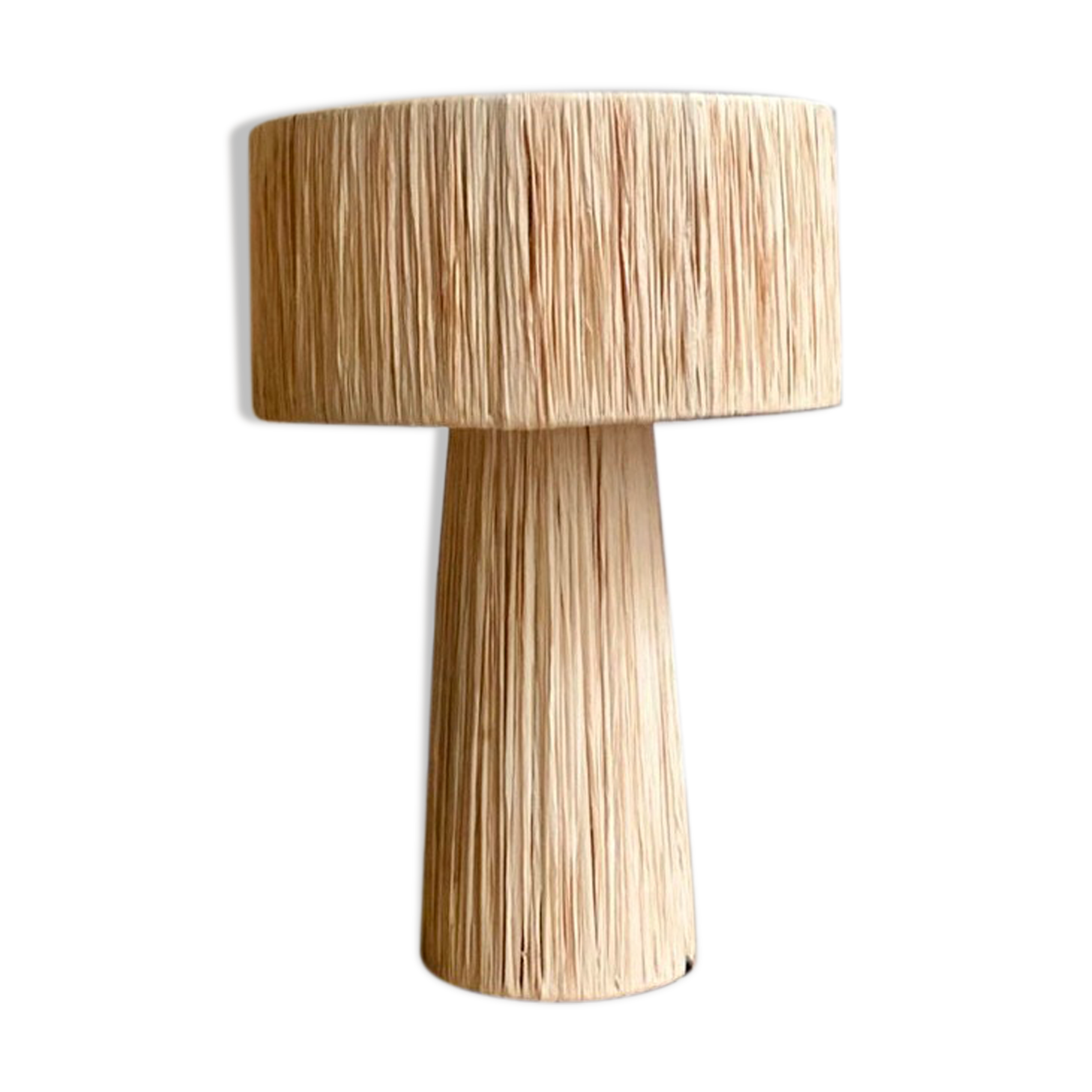 Raffia minimalist bedside laying lamp