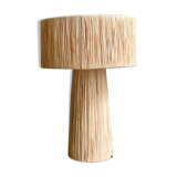 Raffia minimalist bedside laying lamp