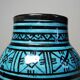 Small Safi vase, Moroccan vintage turquoise handcrafted pottery