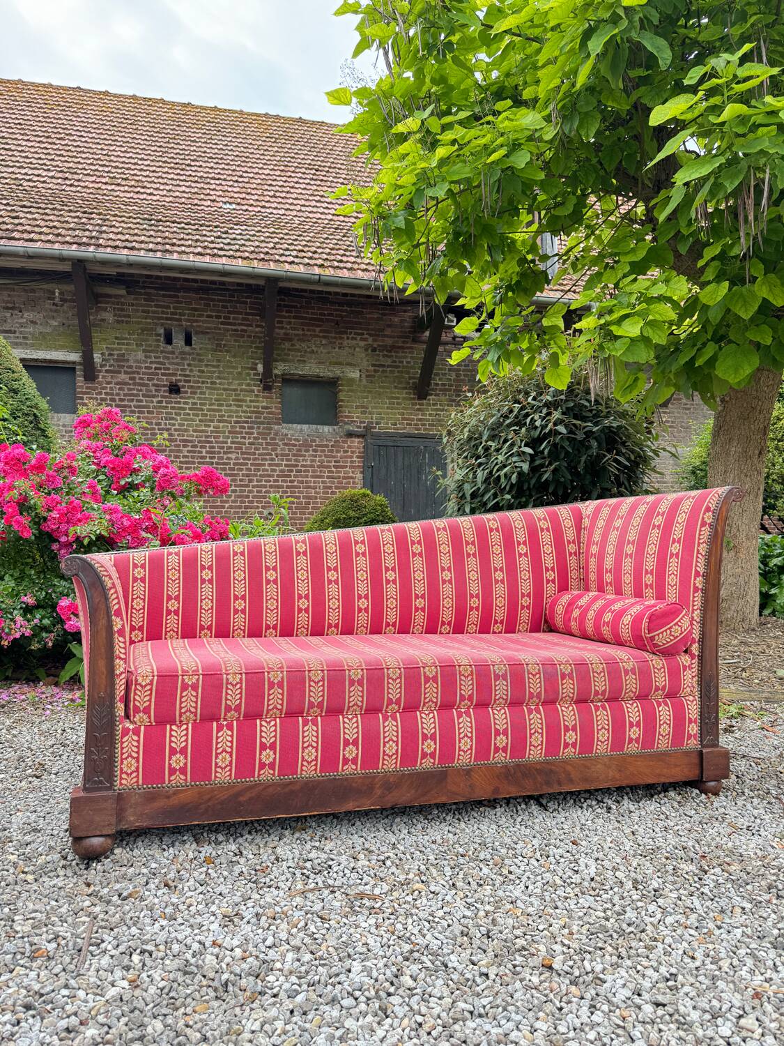 Sofa bench called apple tree in mahogany from the empire period, 19th century
