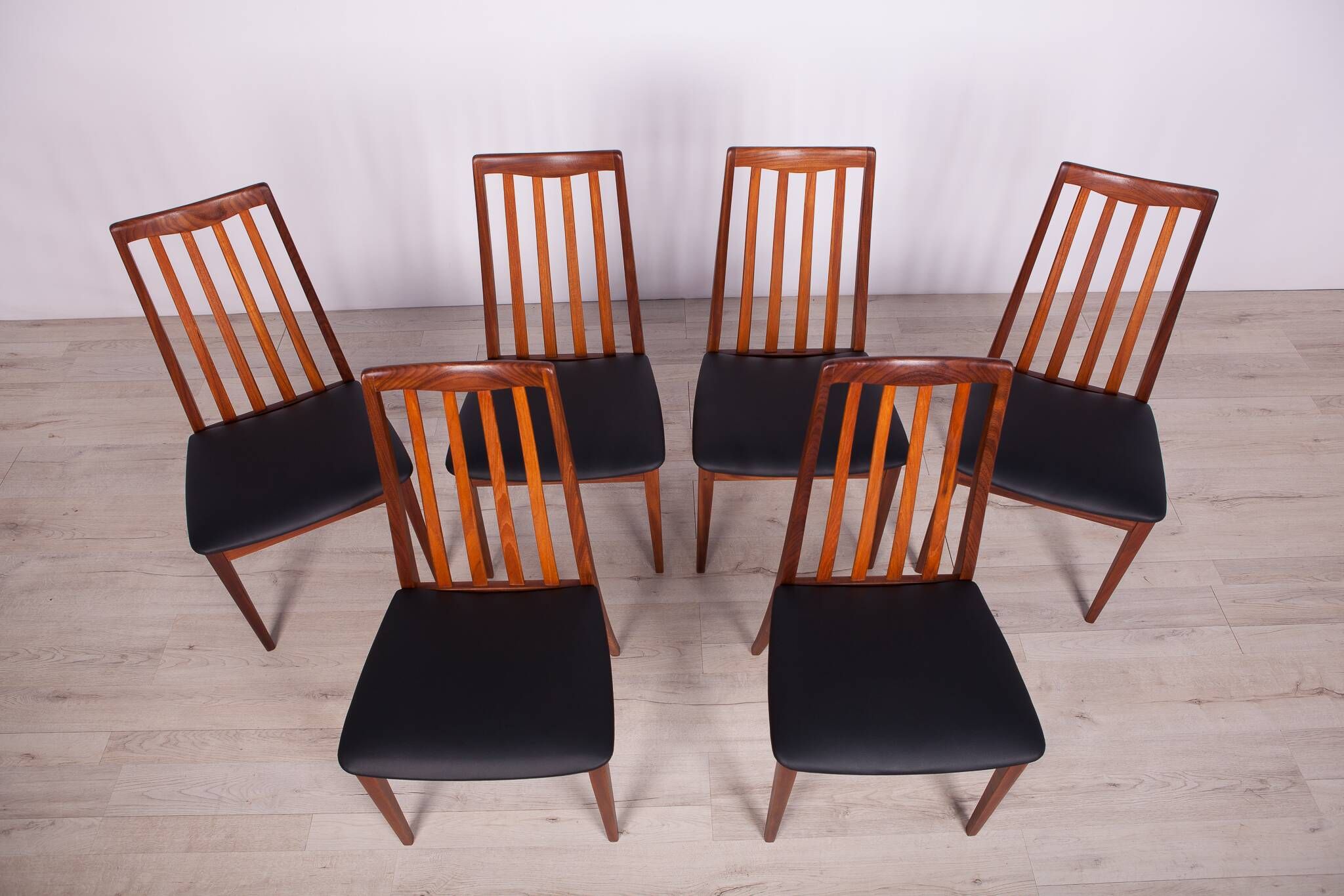 Leather and Teak Dining Chairs by Leslie Dandy for G-Plan, 1960s, Set of 6