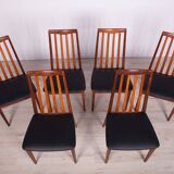 Leather and Teak Dining Chairs by Leslie Dandy for G-Plan, 1960s, Set of 6