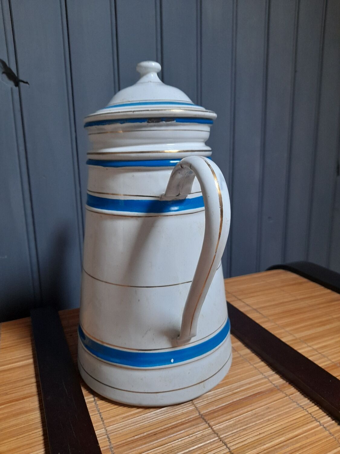 Old enameled coffee pot