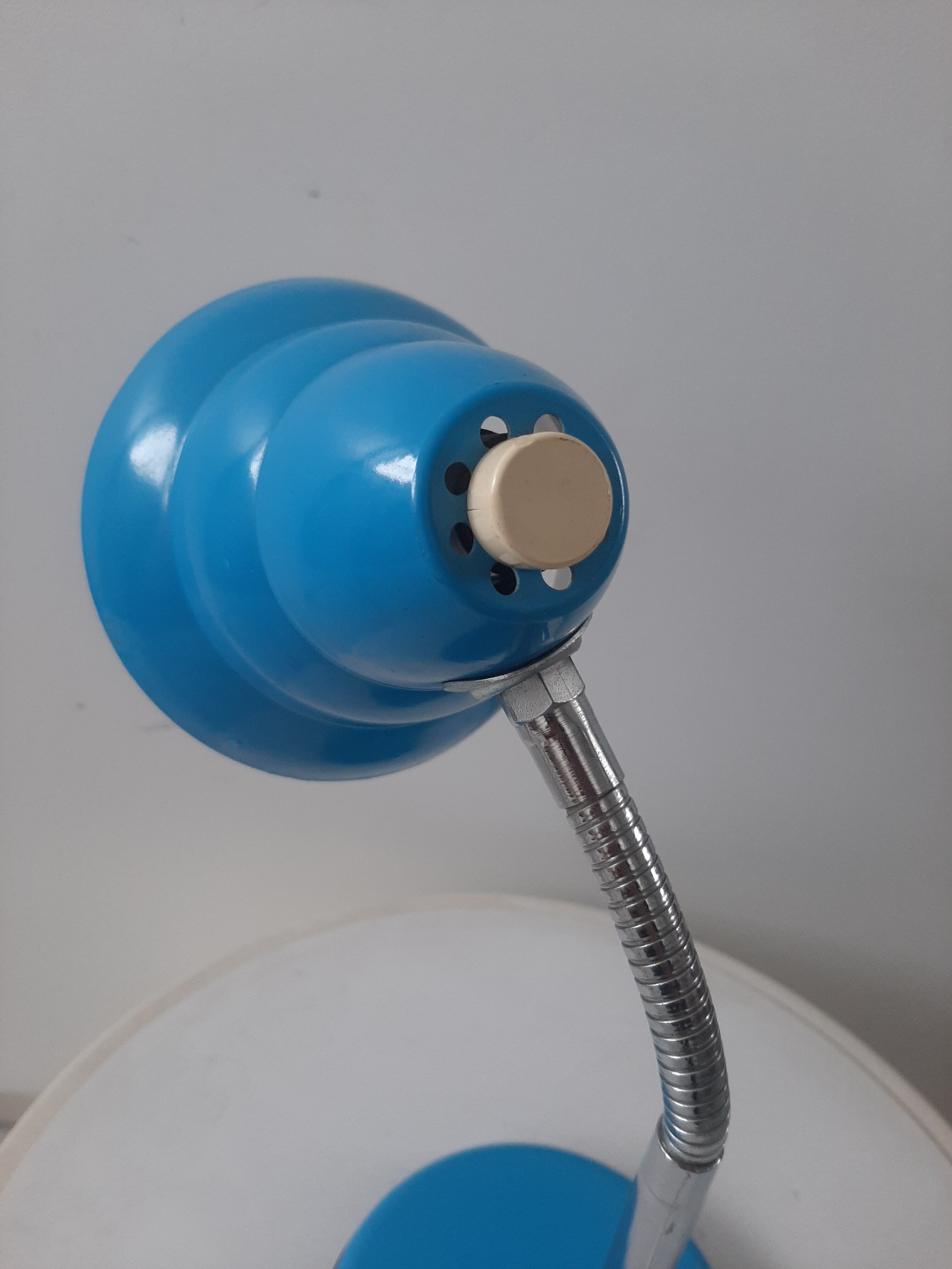 Vintage blue metal table lamp