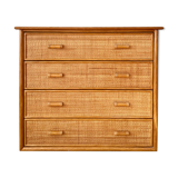 Vintage rattan chest of drawers