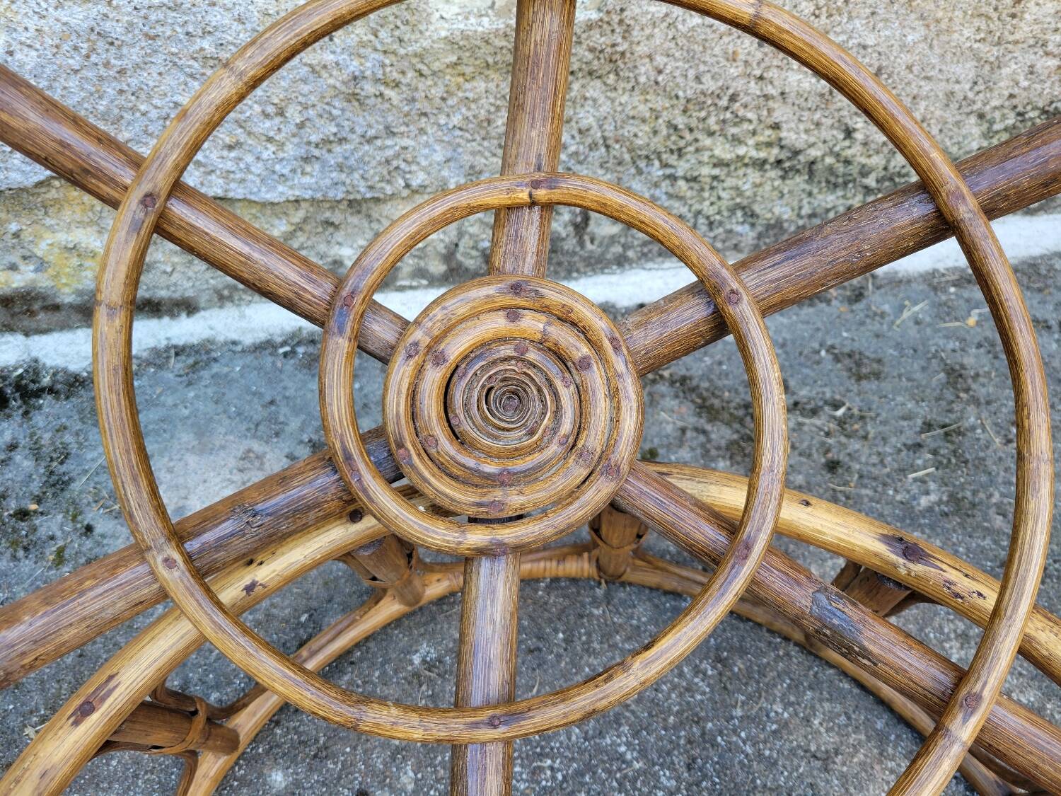 Pair of rattan armchairs or love seats from the 70s