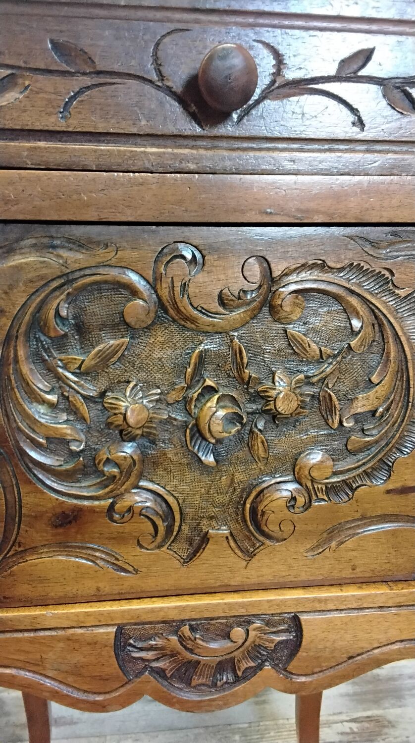 Antique wooden bedside table