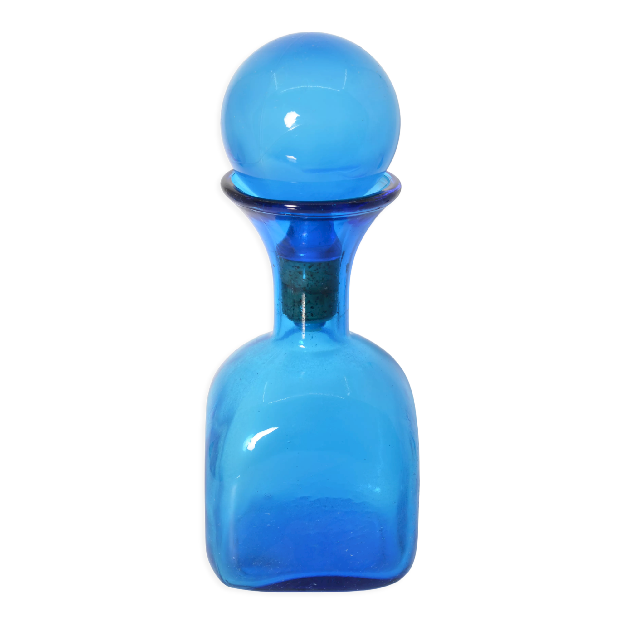 Blue glass decanter