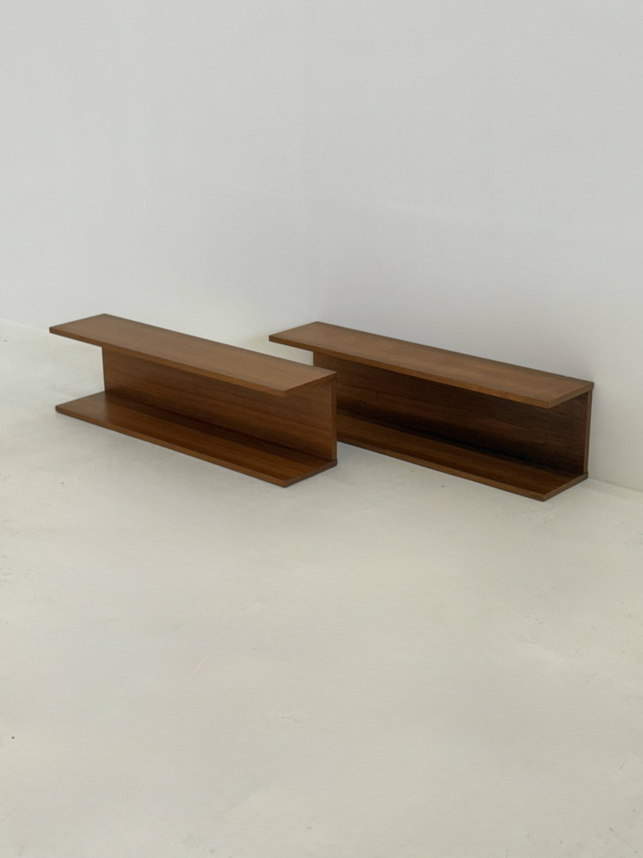 Set of two Danish Teak Wall Shelves Mid-Century