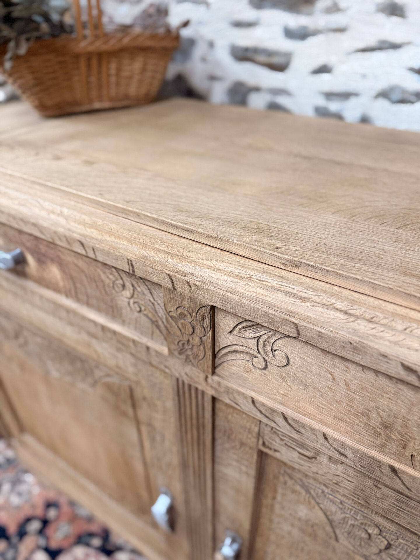 Superb stripped Art Deco wooden buffet