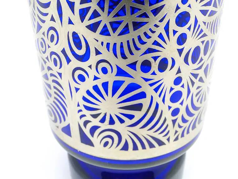Mid-century modern vase, cobalt glass, Huta Hortensja, Poland, 1960s