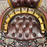Set English Chesterfield Captain Chairs red Office chair