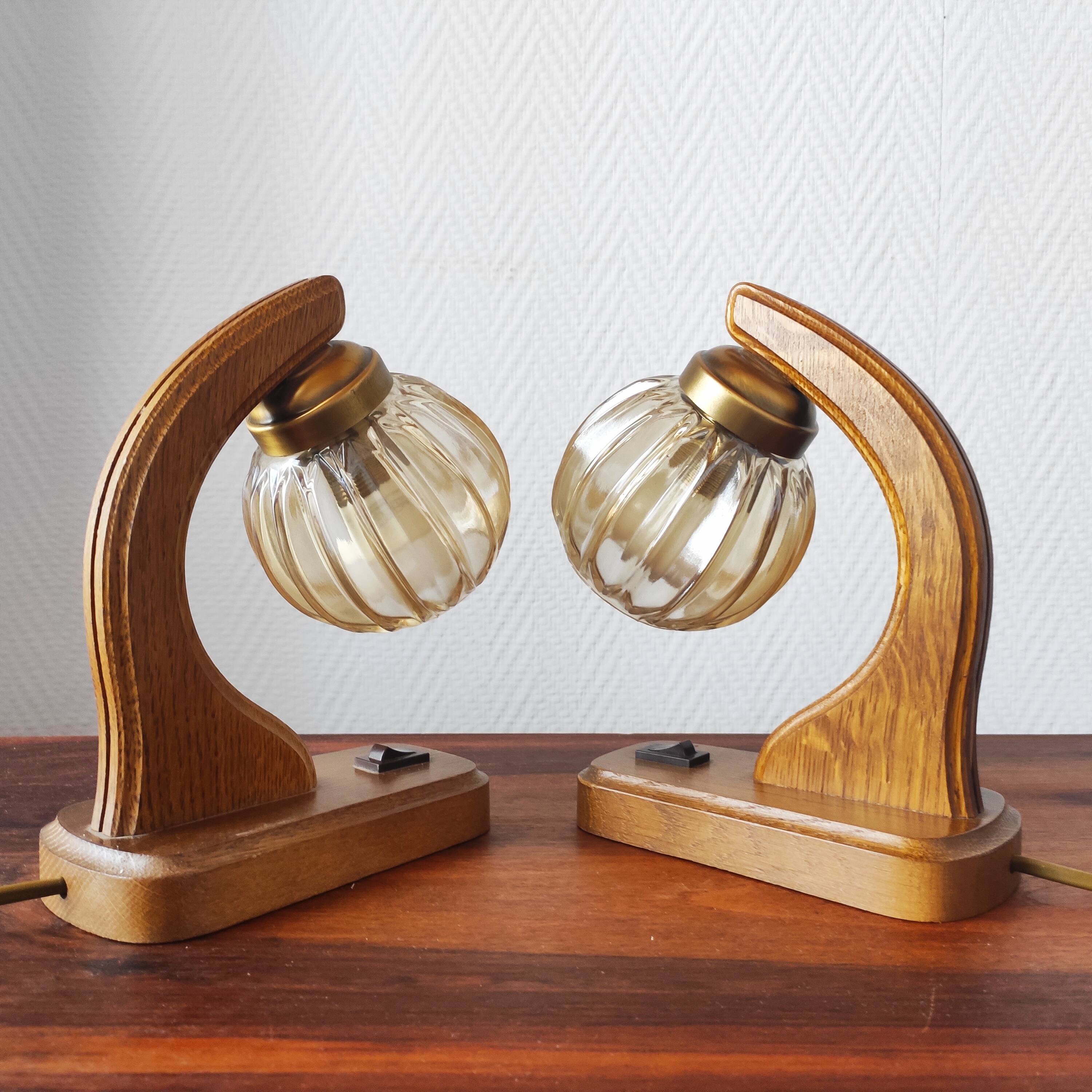 Pair of 1970s Scandinavian style lamps