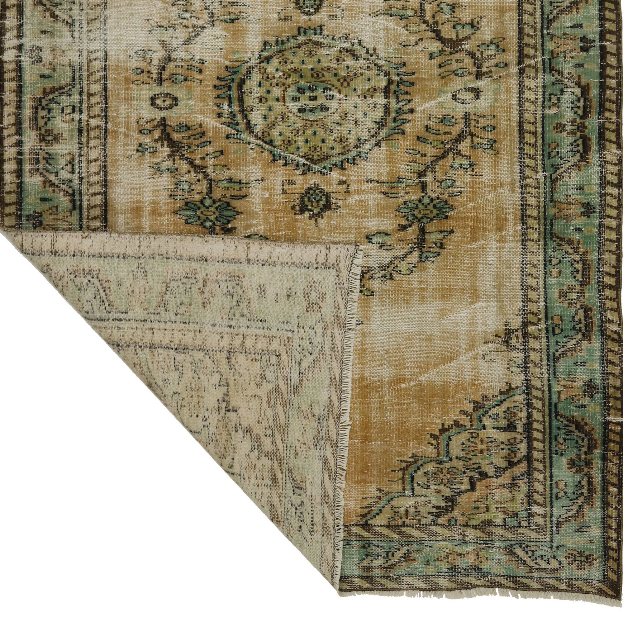 One-of-a-kind turkish handwoven vintage rug - rustic vintage charm 255x 163 cm