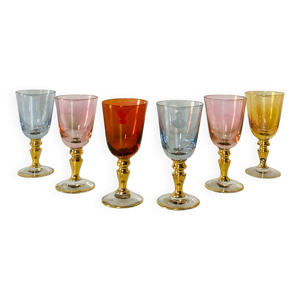 6 verres à liqueur en - cristal