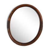 Oval rattan mirror