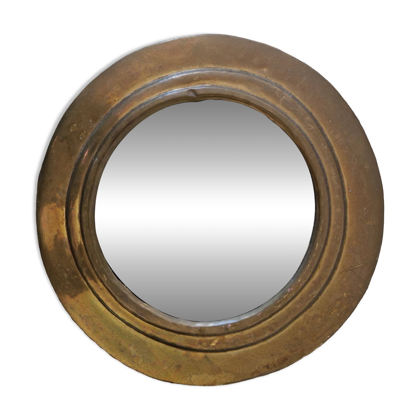 Round brass mirror
