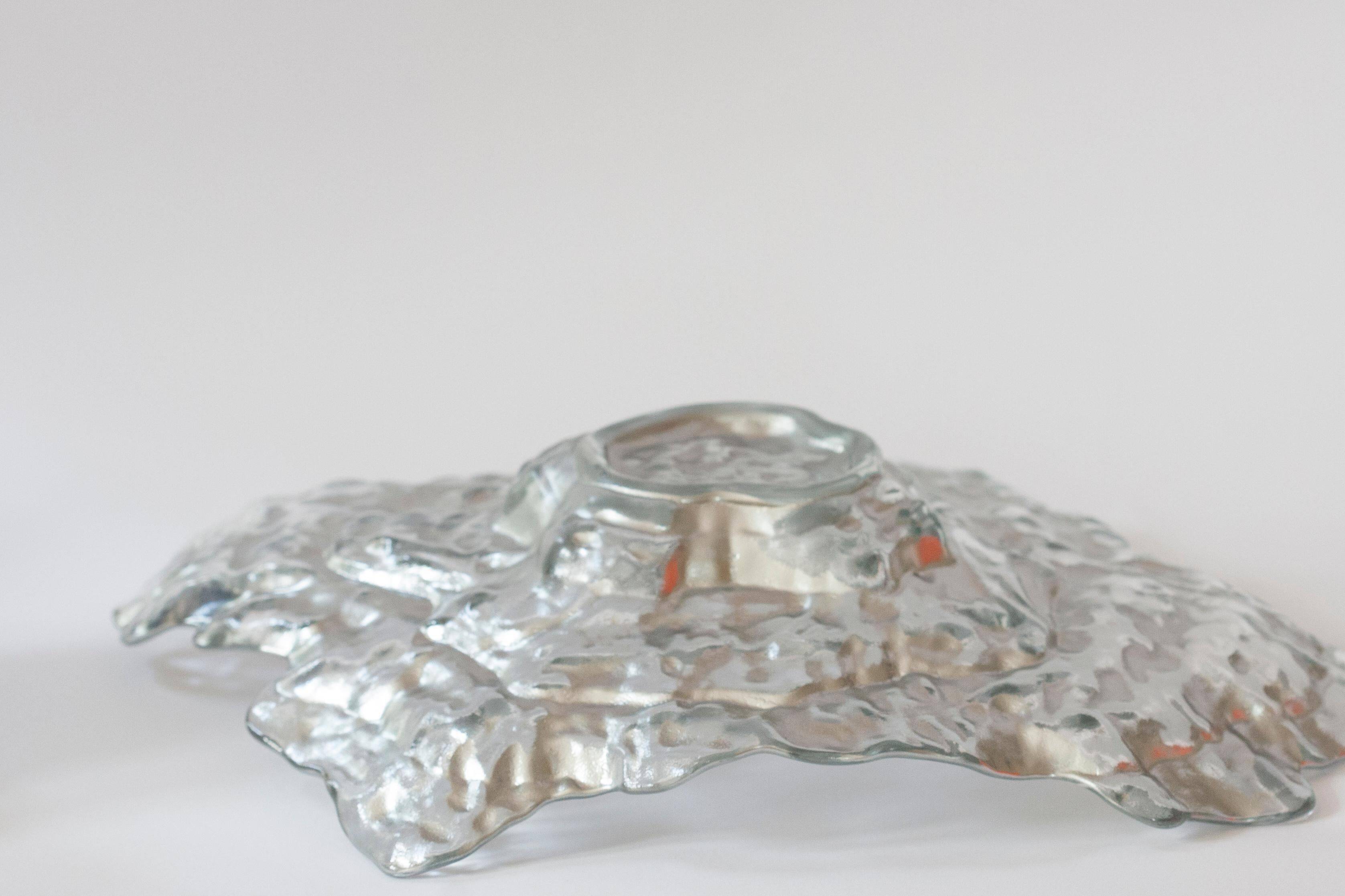 Silver crystal bowl mid-century, Italy, 1970s