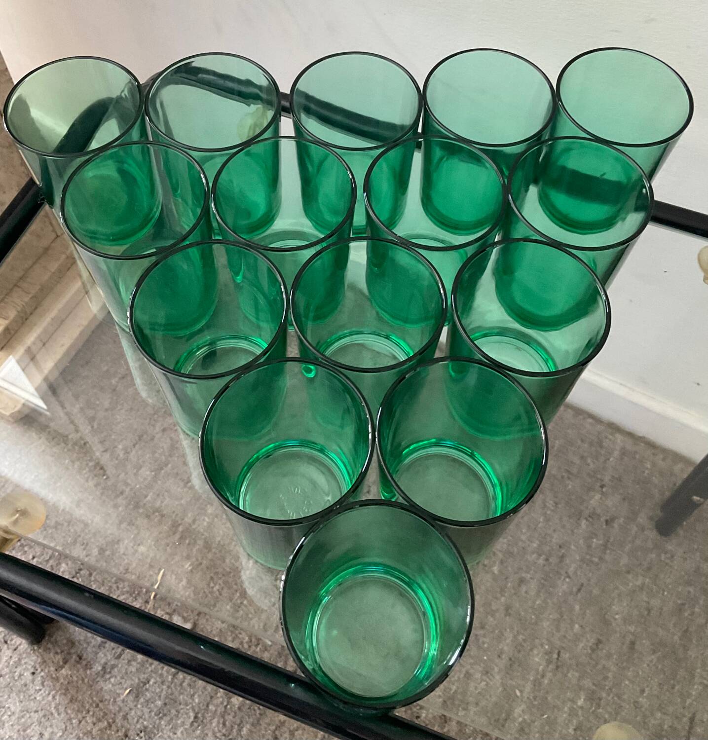 Série de 15 verres à  eau vintage