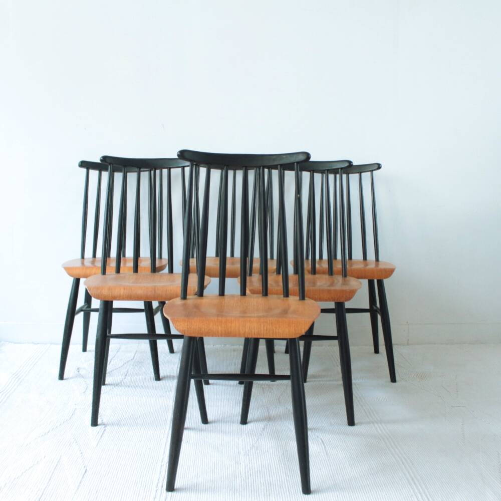 Set of 6 Fanett chairs by Ilmari Tapiovaraa
