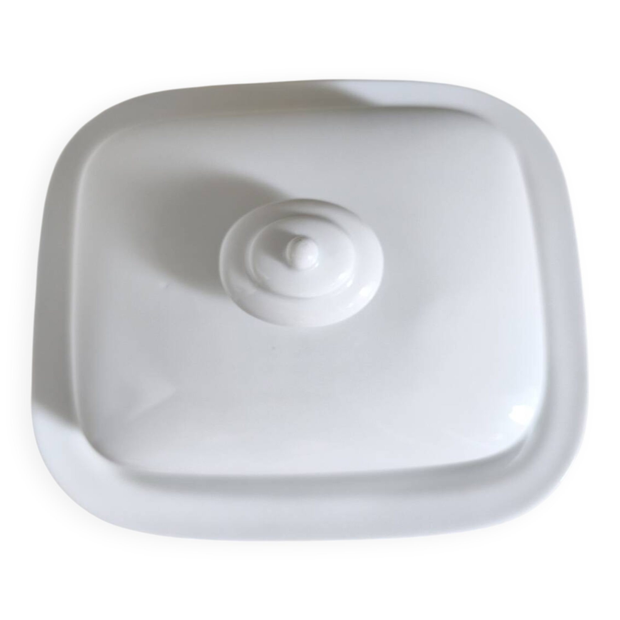 White porcelain butter dish
