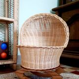 Cradle vintage wicker doll