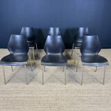 Set of 6 black dining room chairs from the 2000s