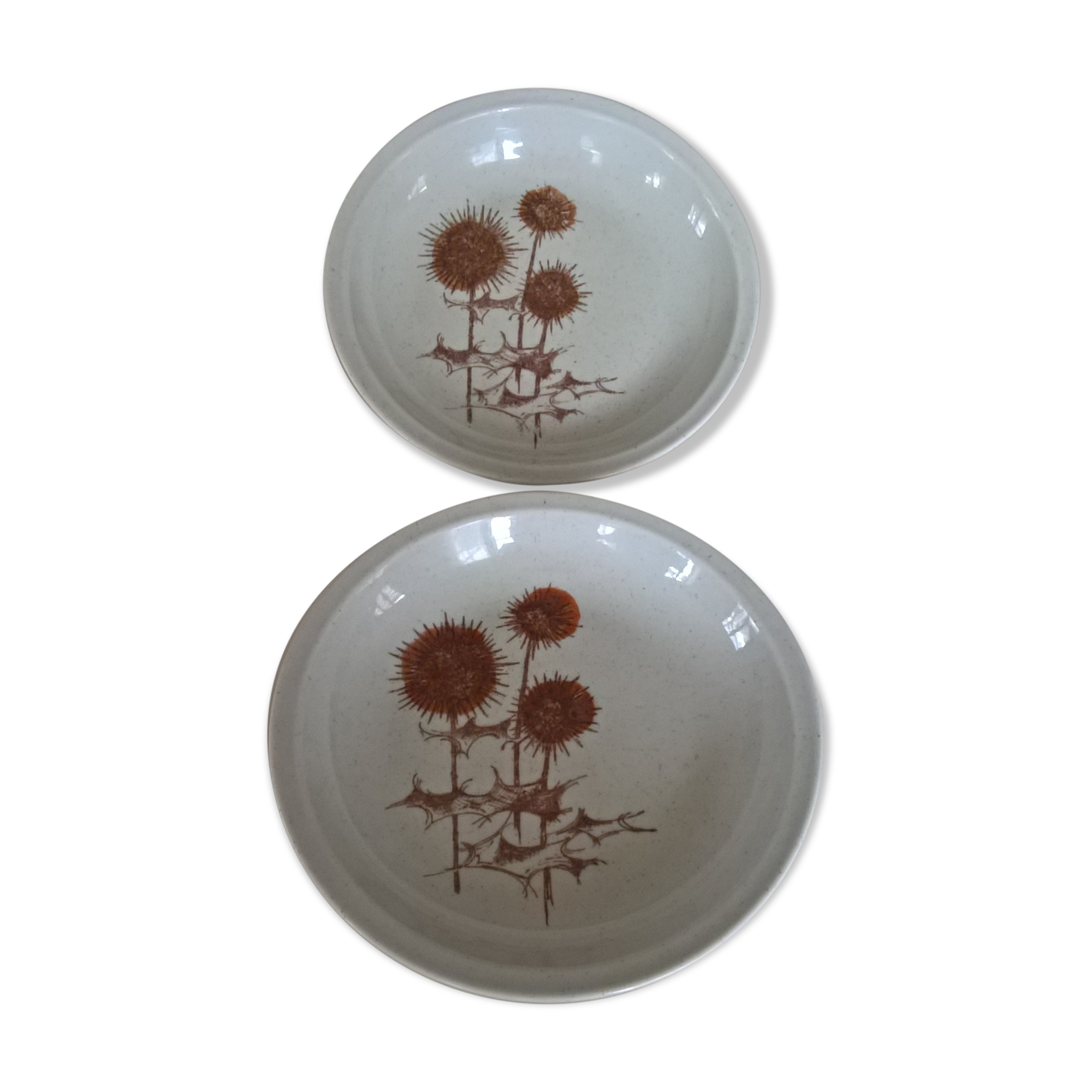 Lot de 2 assiettes creuses Sarreguemines "Chardons"