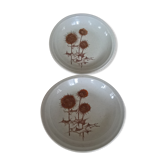 Lot of 2 hollow plates Sarreguemines "Chardons"