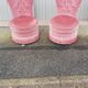 Paire de chauffeuses vintage tissu rose