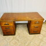 Wooden desk with pedestals