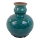 Small old blue ceramic vase