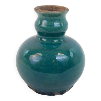 Petit vase ancien en céramique bleue