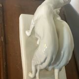 Paire de Barzoi - Lévriers blancs - céramique Art-Deco