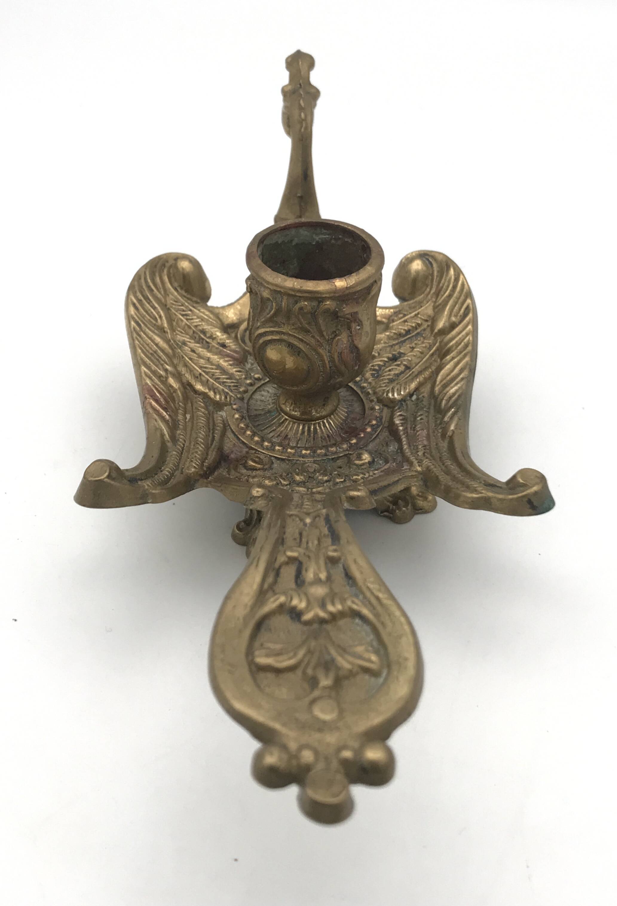 Solid Brass Hand Candle Holder