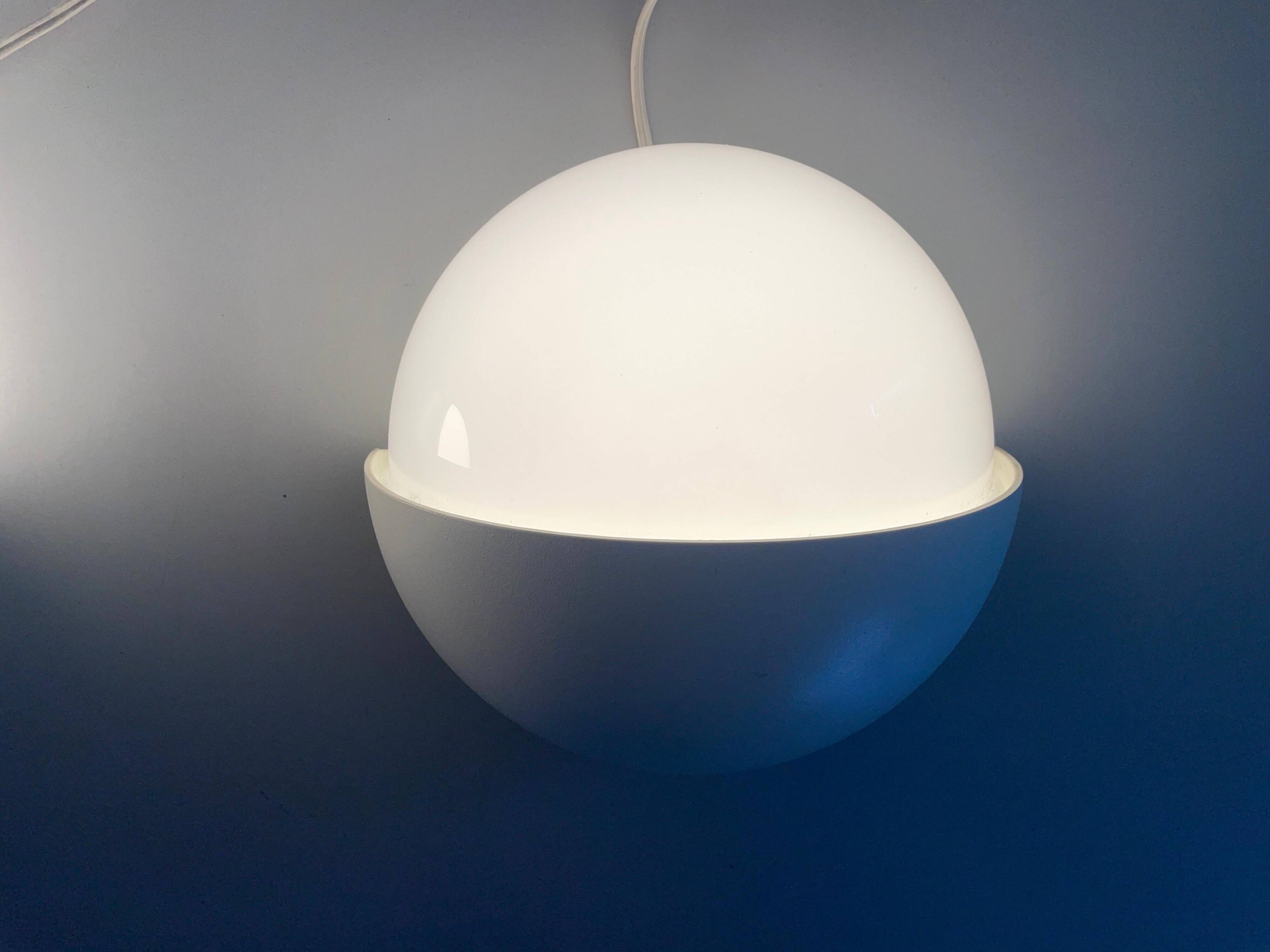 Round wall lights, small and large, in white metal by Bega, 1970s, Germany.