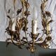 Rare suspension / antique chandelier with 5 lights - Flowers & Foliage in gilded metal
