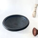 Set of "Kânâh" smoked terracotta dishes with ribbed interior | Ø 17-25-32-40 cm