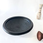 Set of "Kânâh" smoked terracotta dishes with ribbed interior | Ø 17-25-32-40 cm