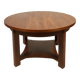 Art deco Round Wood Coffee Table Style Natural Wood renovated Old Table
