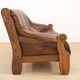 Brutalist wooden and leather canapé by Percival Lafer, 1960.