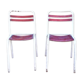 Duo de chaises Tolix  assise bois