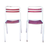 Duo of chairs Tolix sitting wood