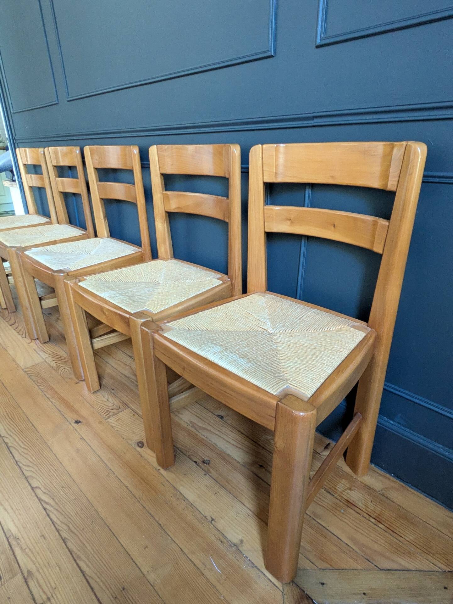 Set of six chairs Maison Regain 1970s/80s