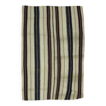 Grand Turkish Kilim Konya 140x206 cm Vintage Striped Handwoven